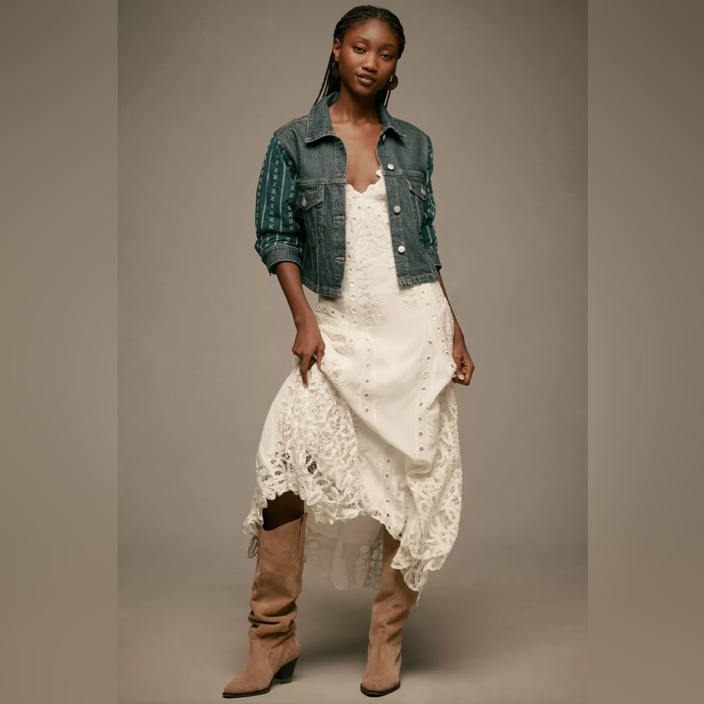 Anthropologie Pilcro Crafted-Sleeve Denim Jacket - Picture 2 of 2